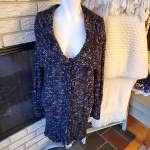 Of Two Minds Mohair/Wool Blend Collared Marled Duster Cadigan Sweater/Car Coat S